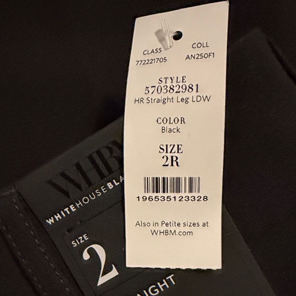White House Black Market Black Straight Leg Trousers